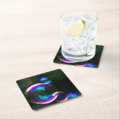 Colorful Soap Bubbles Floating スクエアペーパーコースター (インサイチュ)