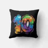 Colorful Soccer Boy Throw Pillow クッション (裏面)