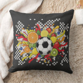 Colorful Soccer Checkerboard クッション (ブランケット)