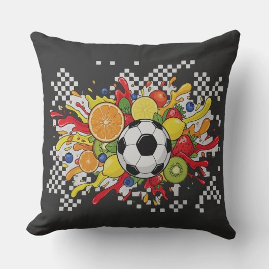 Colorful Soccer Checkerboard クッション (正面)