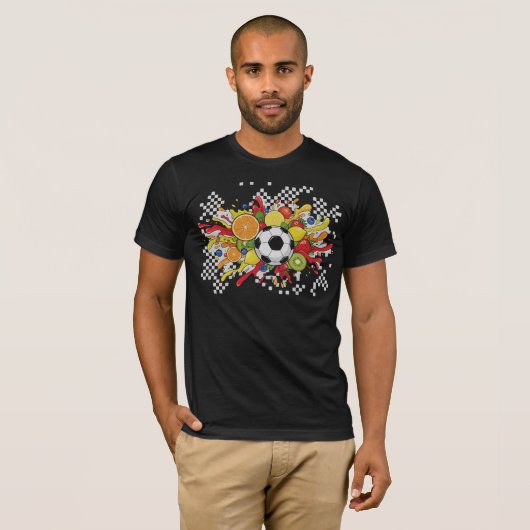 Colorful Soccer Checkerboard Tシャツ (正面フル)