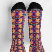 Colorful socks feature a vibrant floral pattern ソックス (上部)
