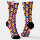Colorful socks feature a vibrant floral pattern ソックス (傾斜あり)
