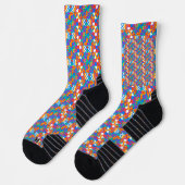 Colorful socks with a jigsaw puzzle pattern ソックス (左)