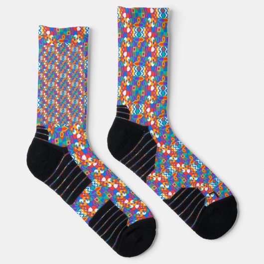 Colorful socks with a jigsaw puzzle pattern ソックス (右)