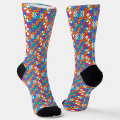 Colorful socks with a vibrant geometric pattern ソックス (傾斜あり)