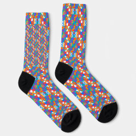 Colorful socks with a vibrant geometric pattern ソックス