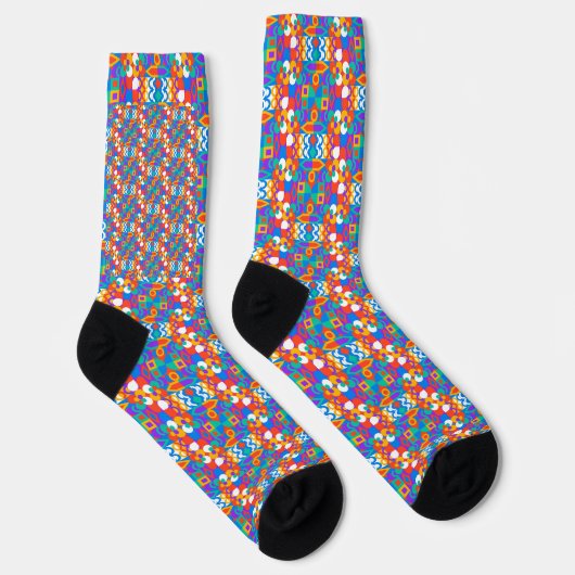 Colorful socks with a vibrant geometric pattern ソックス (右)