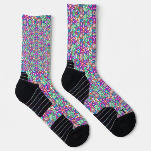 Colorful socks with intricate geometric patterns ソックス (右)