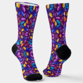 Colorful socks with intricate, symmetrical pattern ソックス (傾斜あり)