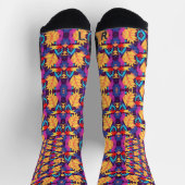 Colorful socks with vibrant abstract patterns  ソックス (上部)