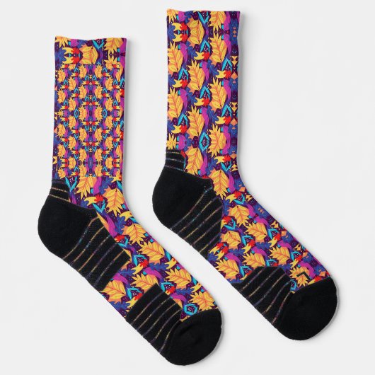 Colorful socks with vibrant abstract patterns  ソックス (右)