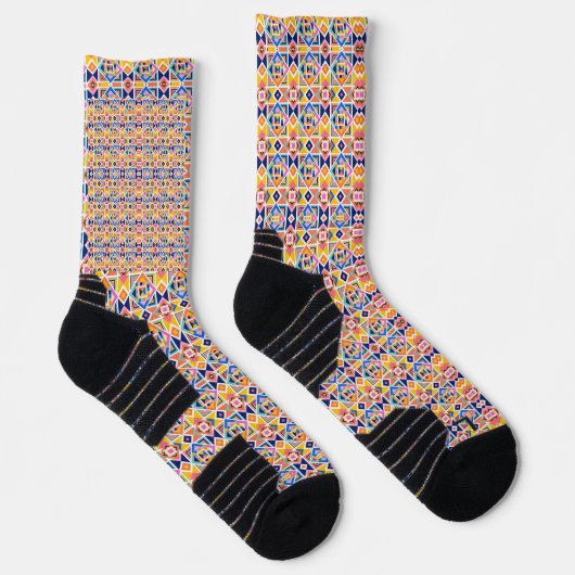 Colorful socks with vibrant geometric patterns ソックス (右)