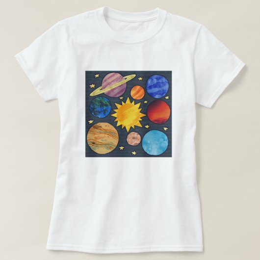 Colorful Solar System Tシャツ (デザイン正面)