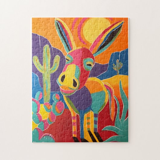 Colorful southwestern donkey puzzle ジグソーパズル (縦)