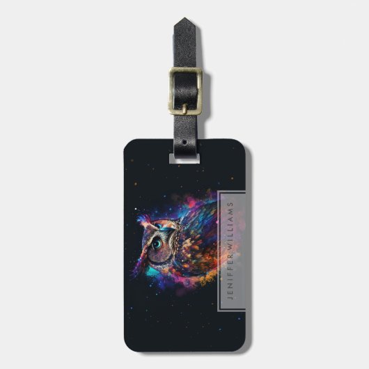 Colorful Space Owl            ラゲッジタグ (正面縦)