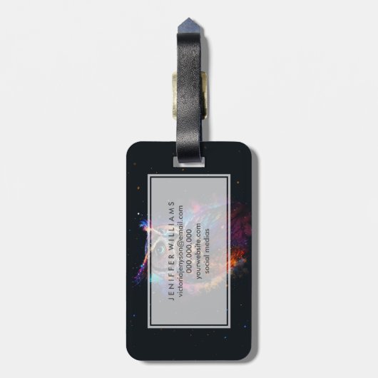 Colorful Space Owl            ラゲッジタグ (裏面縦)