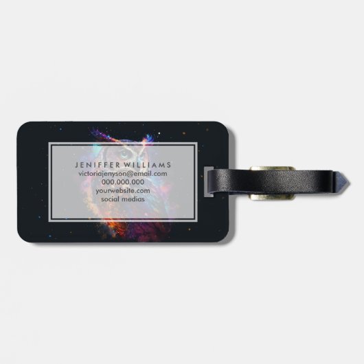 Colorful Space Owl ラゲッジタグ (裏面横)