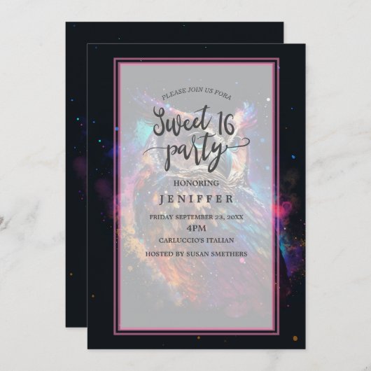 Colorful Space Owl                                 招待状 (正面/裏面)