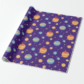 Colorful+Space+Pattern+with+Planets,+Stars ラッピングペーパー (アンロールド)