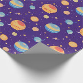 Colorful+Space+Pattern+with+Planets,+Stars ラッピングペーパー (角)