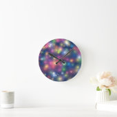 Colorful Sparkles Party Lights ラウンド壁時計 (ホーム)