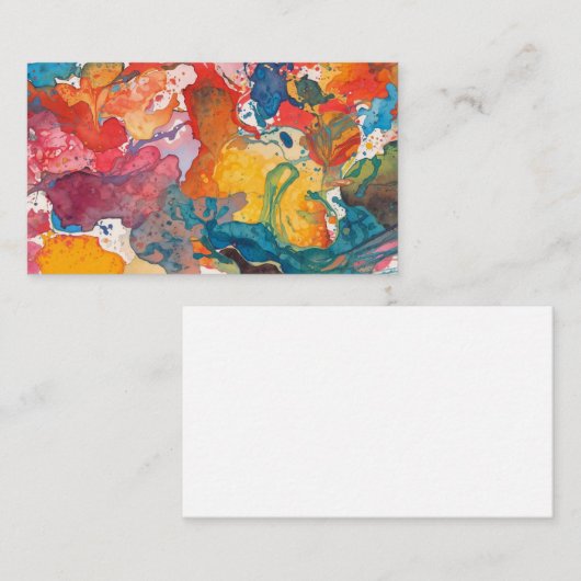 Colorful Spilled Paint Abstract Poster 名刺 (正面/裏面)