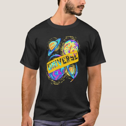 Colorful Spinning Planets Space & Science Kids Ast Tシャツ (正面)