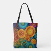 Colorful Spiral Abstract Pattern Geometric Swirl トートバッグ (裏面)