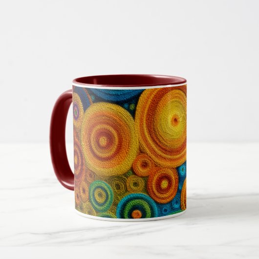 Colorful Spiral Abstract Pattern Geometric Swirl マグカップ (正面左)