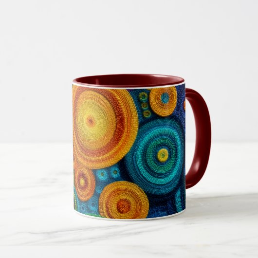 Colorful Spiral Abstract Pattern Geometric Swirl マグカップ (正面右)