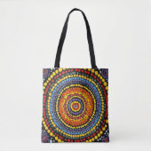 Colorful Spiral Dot Pattern Tote Bag – Vibrant Art トートバッグ (正面)