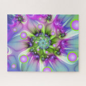 Colorful Spiral Round Shapes Abstract Fractal Art ジグソーパズル (横)