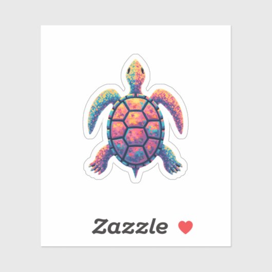 Colorful Splash Eastern Box Turtle (1) シール (シート)