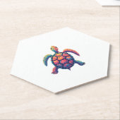 Colorful Splash Eastern Box Turtle (1) ペーパーコースター (アングル)
