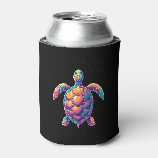 Colorful Splash Eastern Box Turtle (2) 缶クーラー (缶正面)