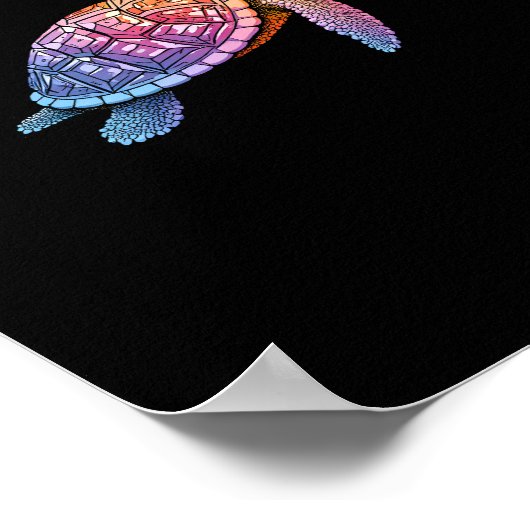 Colorful Splash Eastern Box Turtle (3) ポスター (角)