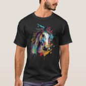 Colorful Splash Kuda Padi Horse Tシャツ (正面)