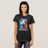 Colorful Splash Samoyed Mama Portrait Puppy Tシャツ (正面フル)