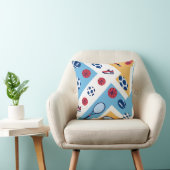 Colorful Sports Pattern – Balls, Rackets & Sneaker クッション (椅子)