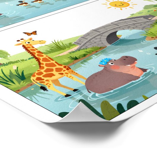 Colorful Spot the Difference Puzzle Poster ポスター (角)