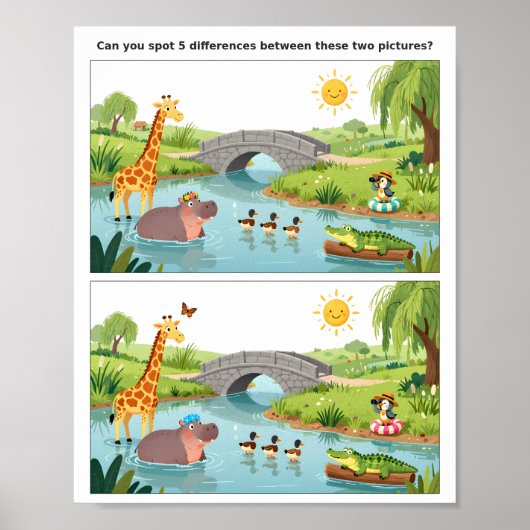 Colorful Spot the Difference Puzzle Poster  ポスター (正面)