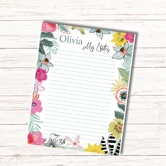 Colorful Spring Blossoms Personalized Notepad ノートパッド