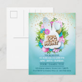 Colorful Spring Bunny Easter Egg Hunt Event 案内ポストカード (正面/裏面)