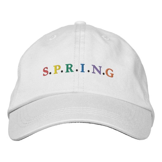 Colorful SPRING Embroidered Baseball Cap 刺繍入りキャップ (正面)