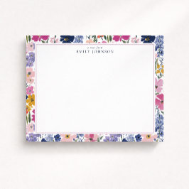 Colorful Spring Floral Border Note Card 招待状