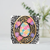 Colorful Spring Flowers Easter Egg Watercolor シーズンカード (スタンド正面)