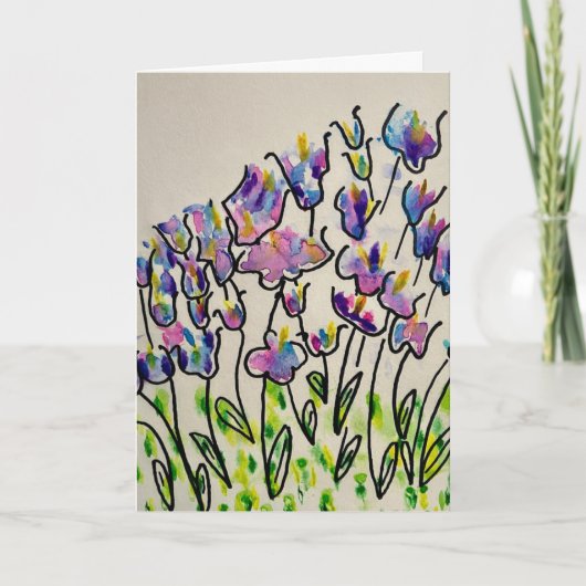 Colorful Spring Tulips Greeting カード (正面)