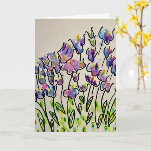 Colorful Spring Tulips Greeting カード (黄色い花)