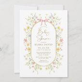 Colorful Spring Wildflower Garden Baby Shower 招待状 (正面)